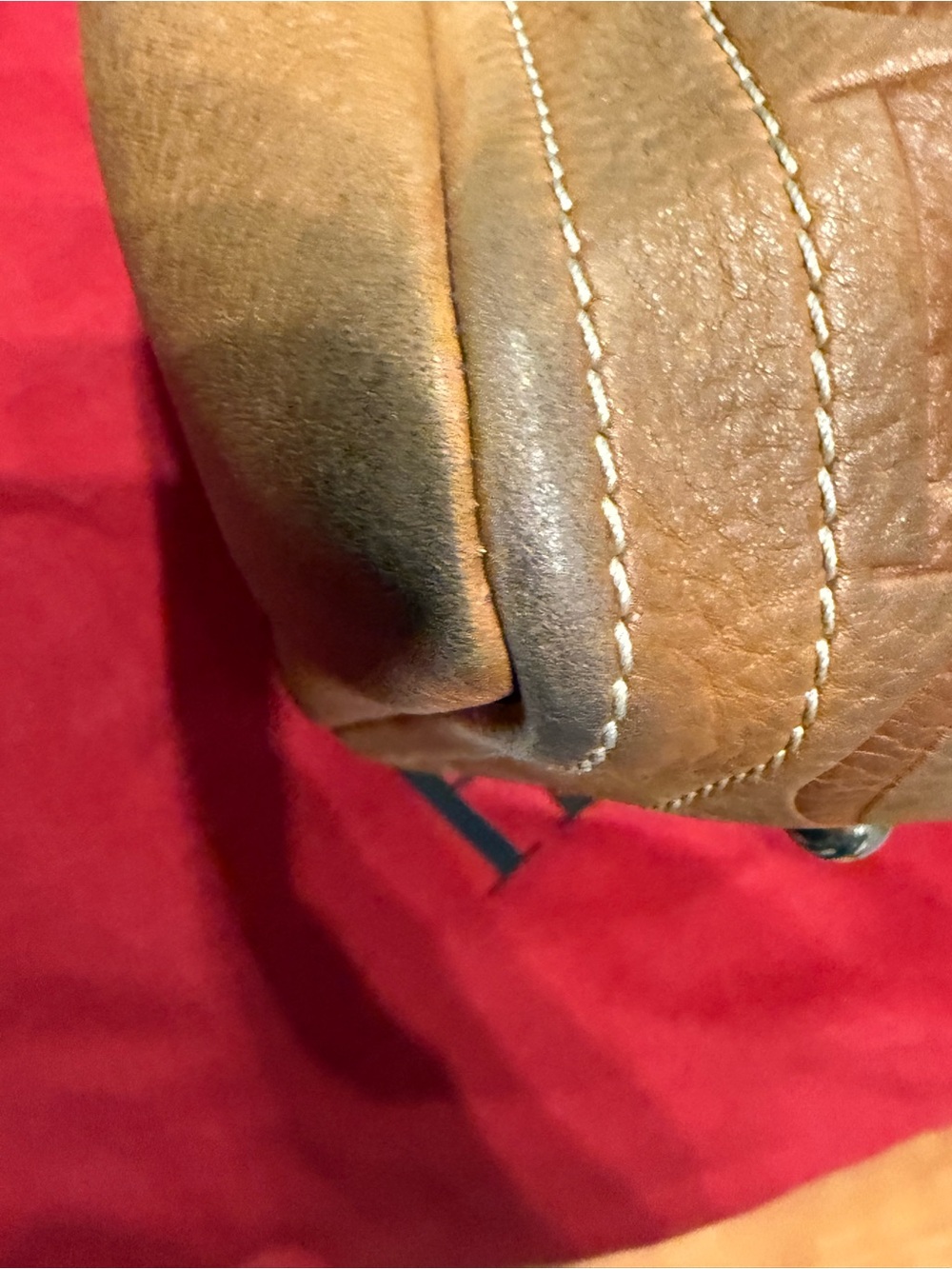 Carolina Herrera Tan Embossed CH Logo Satchel Andy 7 - Picture 7 of 10